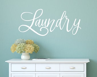 Calcomanía para lavadero, letrero para lavadero, calcomanía para pared de lavandería, calcomanía para lavadero, cita para pared, regalo de inauguración de la casa, cuarto de lavado, cuarto de lavado