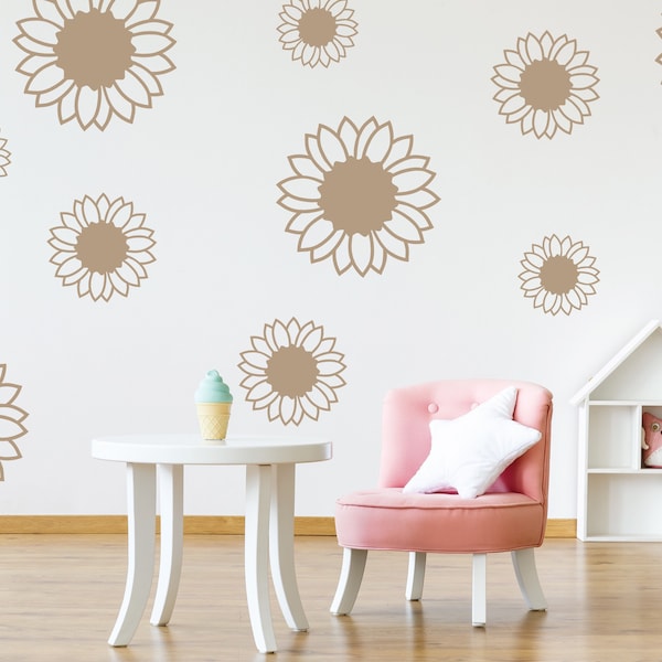 Sunflower Wall Decal Etsy