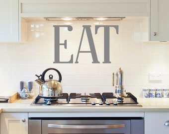 Letras "Eat", Vinilo decorativo para pared de cocina, Vinilo decorativo "Eat", Comedor, Decoración rústica para el hogar, Letrero de pared "Eat", Estilo granja moderna, Regalo de inauguración de casa