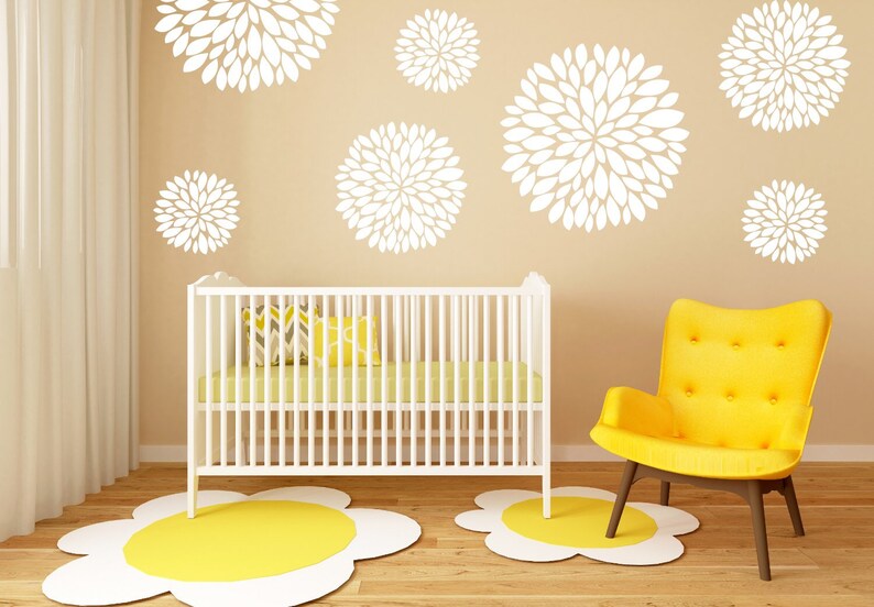 Floral Wall Decals Flower Wall Decal Nursery Wall Decal Etsy