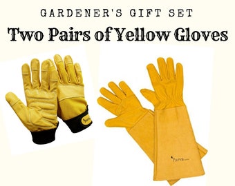 Garden Gloves Gift Set Sizes S - XL | Garden Gift Set of Women, Men, Grandma, Grandpa | Gardeners Gift