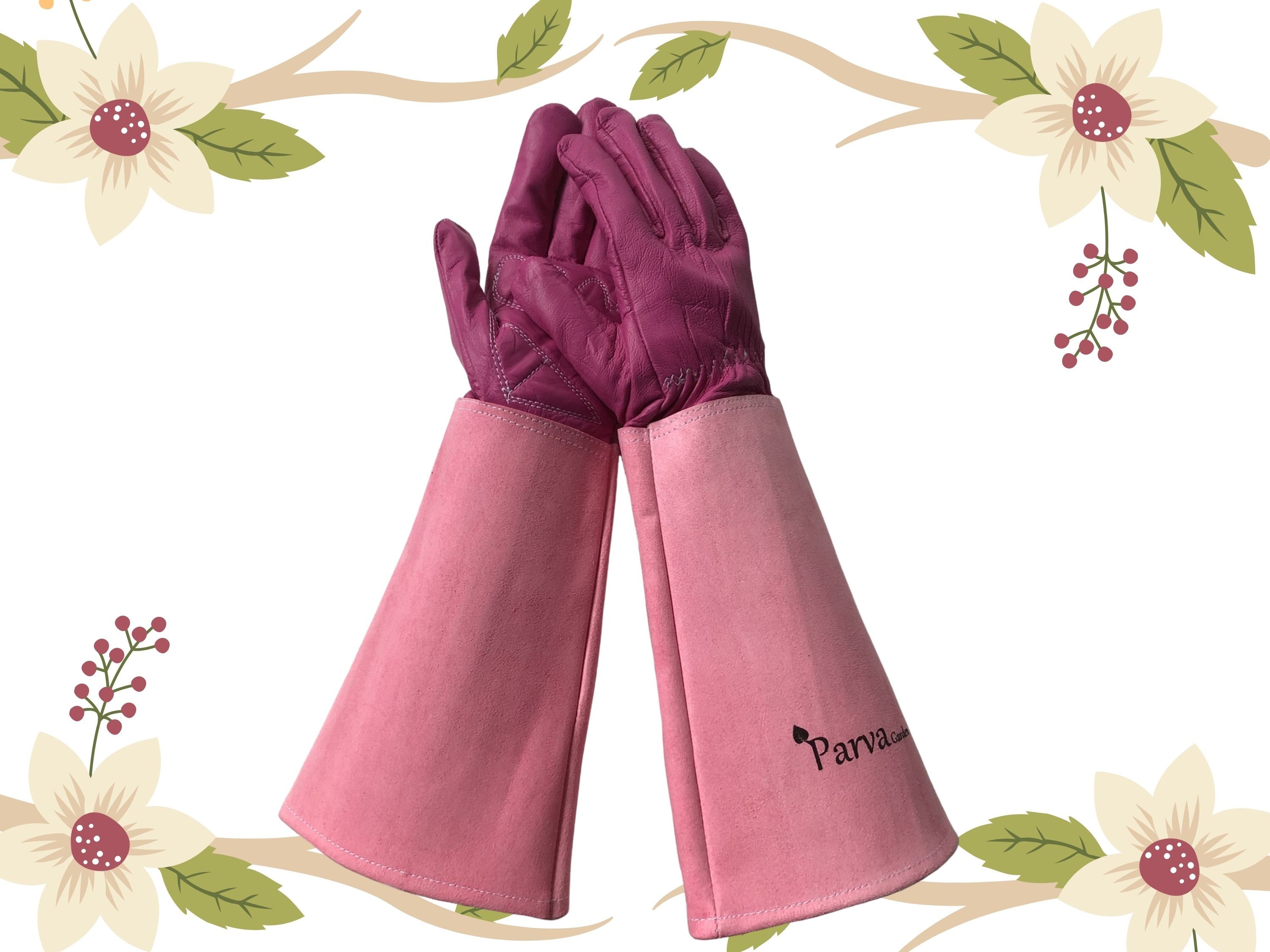 PINK M 2 Pairs Ladiies Gardening luxury General Working Garden Gloves XL 