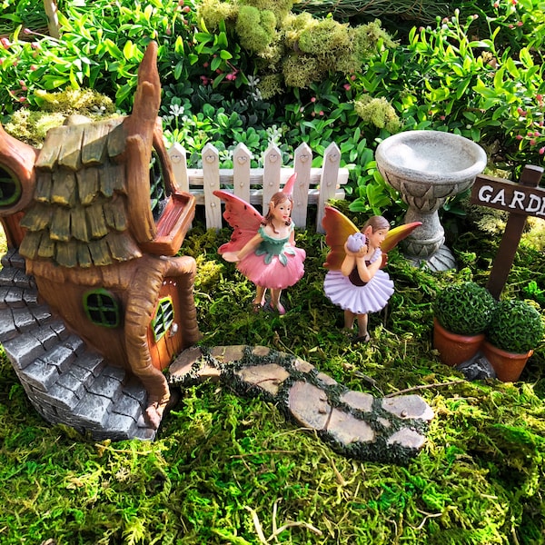 Fairy Garden Kit, Complete Fairy Garden Set. Fairy House, Fairies, Fairy Garden Sign and Accessories. FREE Shipping