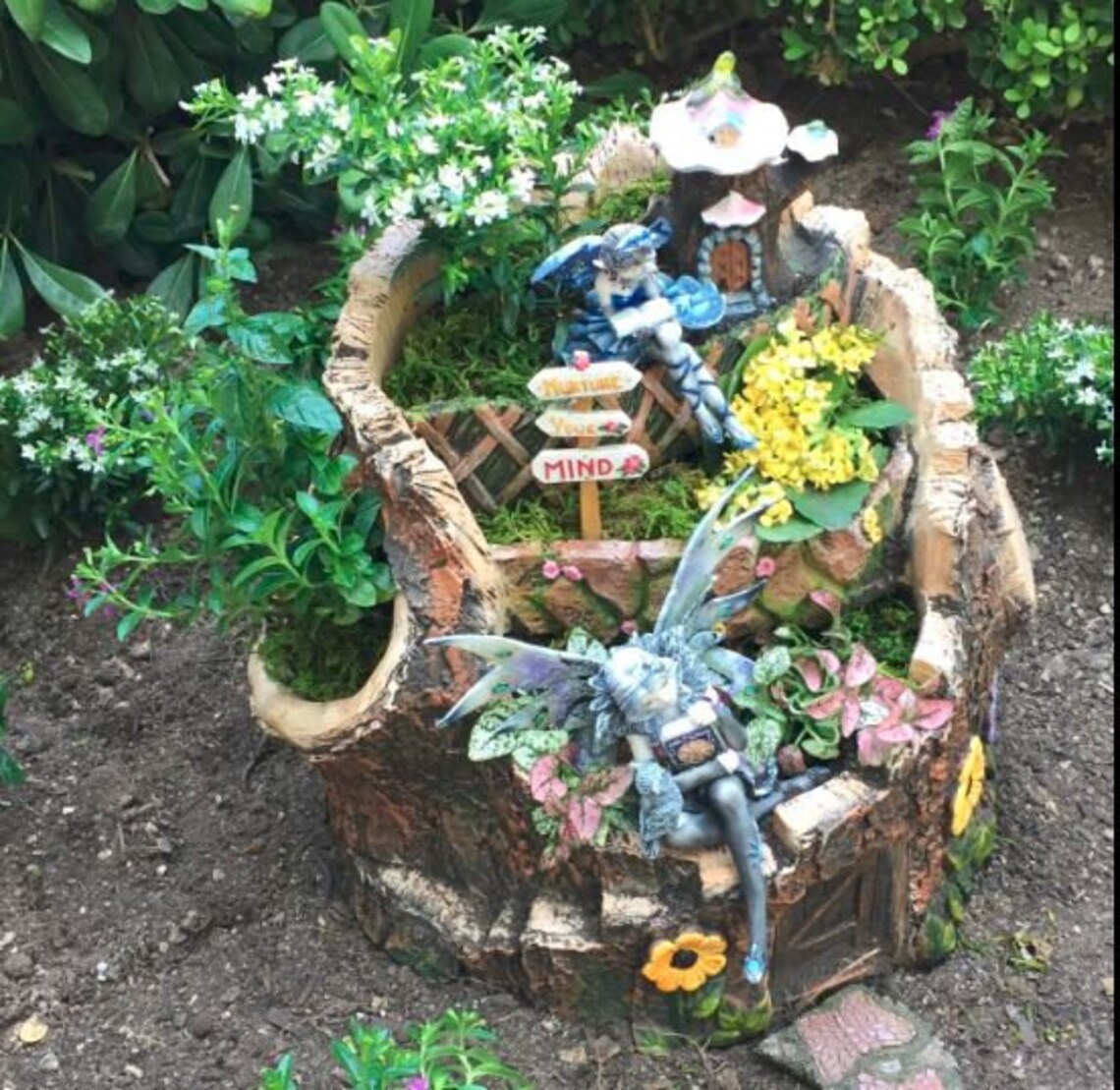 Fairy Garden Pot Fairy Garden Container Fairy Gardening Etsy