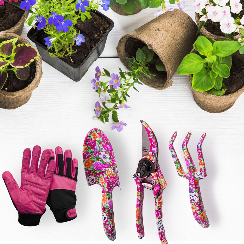 Gardening Gift Set Includes 3 Piece Garden Tool Set in Pink Etsy