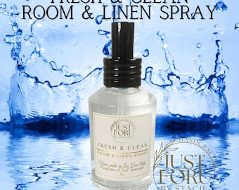 Fresh & Clean Scented Room and Linen Spray. 4oz glass bottle