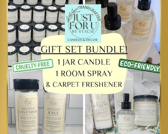 Gift Set Bundle, Candle, Room Spray, and Carpet Freshener