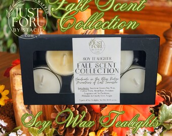 Fall Scent Collection, Handmade Soy Wax Tealights, 5 pack