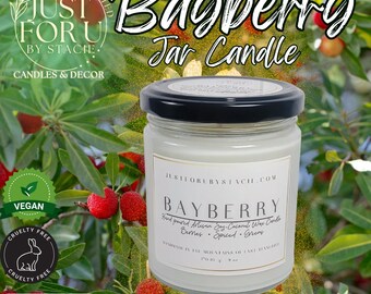 Bayberry, 9 oz Jar Candle, Cruelty-free, Artisan handmade