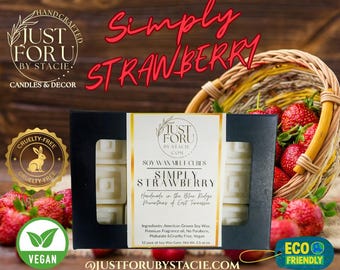 Simply Strawberry, Scented Wax Melt individual cubes, 12 pack