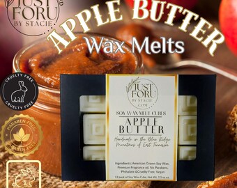 Apple Butter, Soy Wax Melts,  12 pack Artisan Handmade individual cubes