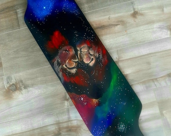Hand painted Lions Longboard Deck