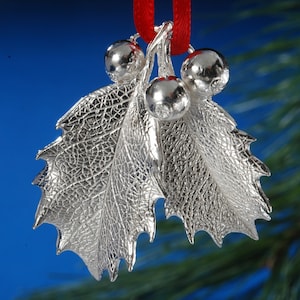 Sterling Silver Holly Leaf Ornament