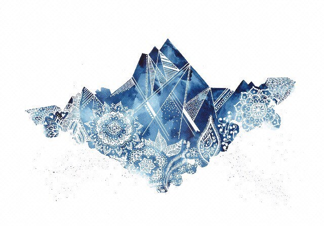 Geometric Mountain Art Print | Etsy
