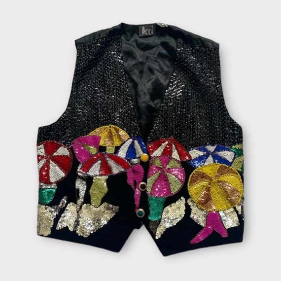 Vintage 80s/90s sequin vest/waistcoat - image 2