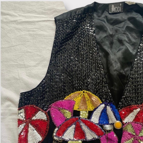 Vintage 80s/90s sequin vest/waistcoat - image 5