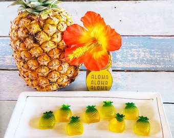 Juego de jabones novedosos con forma de piña, jabón orgánico natural.