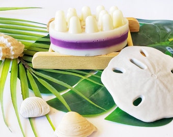 Relajante jabón de masaje de lavanda orgánica y manteca de karité