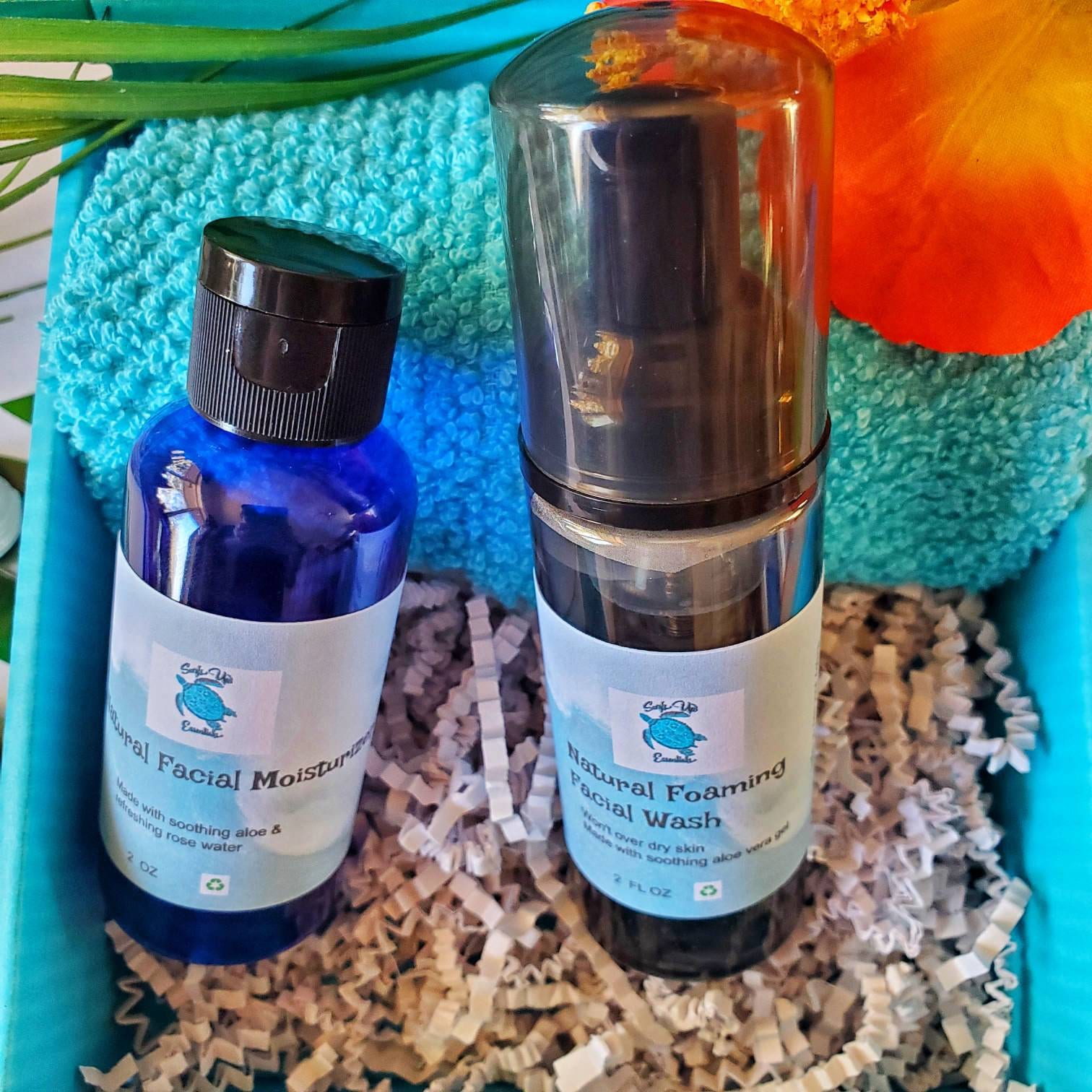 Facial Care Set With Foaming Facial Was Facial Moisturizer Etsy