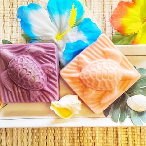 Shea butter colored with natural mica powder soap