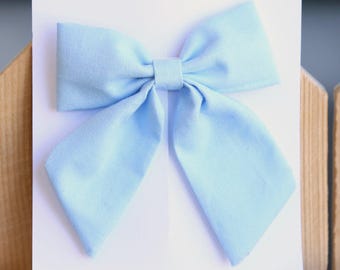 SALE / Sky Blue Sailor Bow, Light blue bow, Baby girl hair bow, baby girl clip, toddler hair bow, toddler hair clip, sailor bow, sailor clip