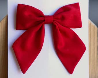 Sale | Red Sailor Bow, Girls Hair Bow, Girls Hair Clip, Red Hair Bow, Red Hair Clip, Christmas hair bow, Christmas sailor bow.