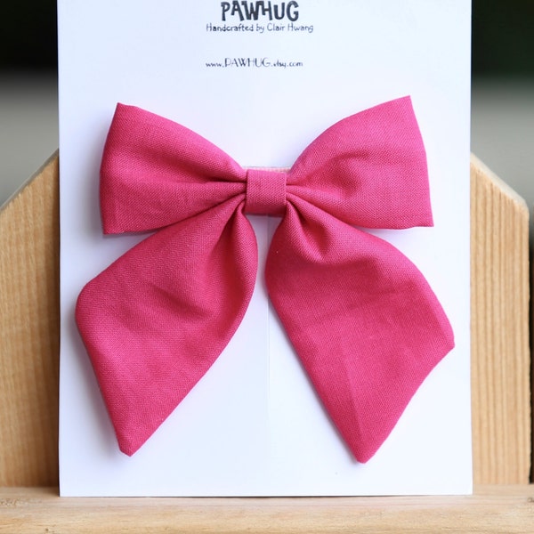 Hot pink Hair Bow | Hot pink hair clip, Girls Hair Bow, Sailor bow, party bow, party hair clip, pink hair bow, Valentine day bow