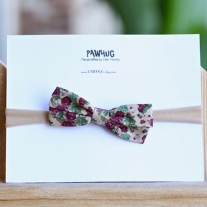 Braunes Blumen Stirnband, Baby Mädchen Schleife, florale Schleife, florales Stirnband, Nylon Stirnband, Baby Stirnband, Baby Mädchen Stirnband, Thanksgiving Schleife