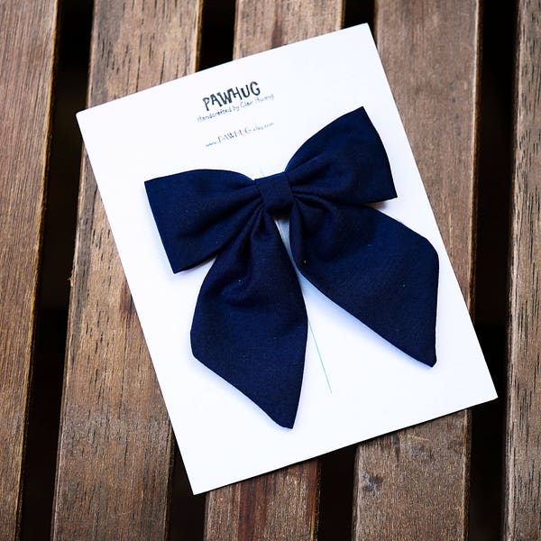 SALE | Navy Blue Hair Bow | Navy Blue Bow, Girls Hair Bow, Navy Hair Clip, Girls Hair Clips, Navy Hair Clip, Sailor Bow