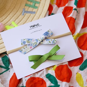 Blue Floral Pigtail Bow Set | Floral Hair Bows, Toddler Hair Clips, Toddler Hair Ties, Floral hair Clips, Girl hair bow set, summer hair bow