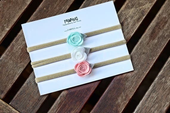 3 Fasce Per Capelli Con Fiori Per Bambine – Elastici Morbidi In Nylon, Accessori Floreali Per Foto E Festa