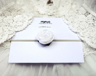 White baby headband, Rose headband, Flower girl headband, baby headband, felt baby headband, Newborn headband, Baptism