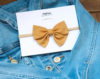 Mustard hair bow | Mustard headband, Baby girl hair bow, Baby girl hair clip, Baby girl headband, Toddler hair bow, Thanksgiving hair bow.