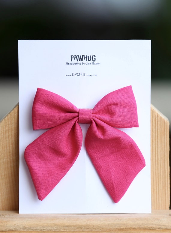 Barrette à Cheveux - Noeud Bicolore Rose Fushia Et Bleu Foncé - Neuf, Idéal Cadeau