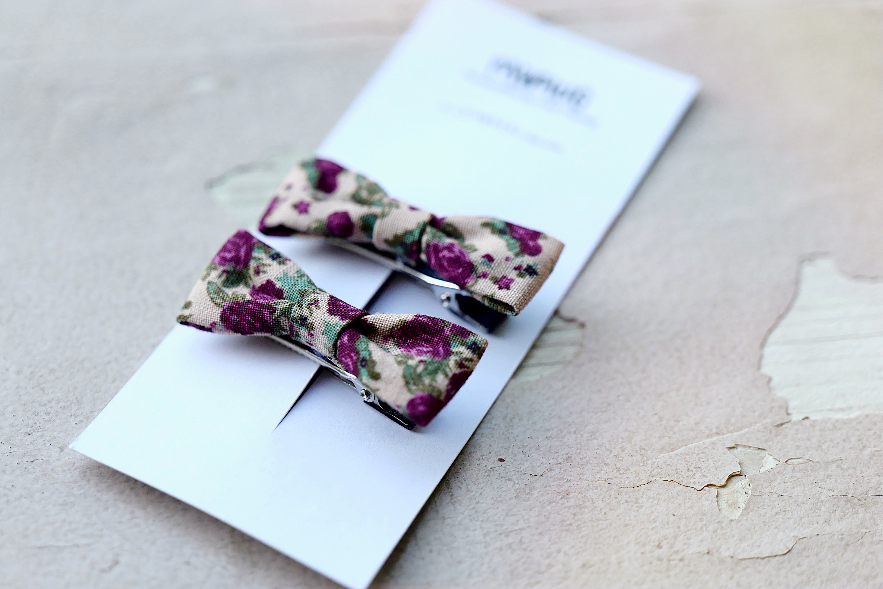 set of 2 mini brown flower bow, baby girl hair bow, baby girl hair clip, little bow, little baby clip, floral bow, toddler hair clip