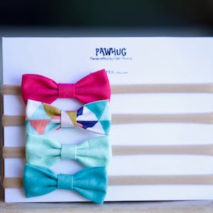 modern set of 4 headbands, nylon headband, baby girl headband, baby girl bow, newborn bow, baby headband