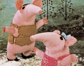 Two Fabulous Clanger Soft Toys, Vintage Knitting Pattern, PDF, Digital Download - A774