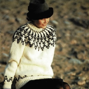 Ladies Gorgeous Traditional Icelandic Fair Isle Sweater, Vintage Knitting Pattern, PDF, Digital Download - C146
