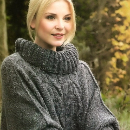 Donegal Aran Knitting Pattern Poncho and Hat Etsy