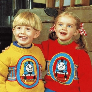 Toddlers and Childrens Lovely Thomas the Tank Engine Sweater, Vintage Knitting Pattern, PDF, Digital Download - C268