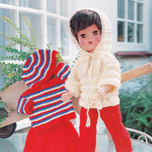 Girl Dolls "Easy Knit" Sweater, Trousers, Skirt, Hat and Oversweater, Vintage Knitting Pattern, PDF, Digital Download - A451