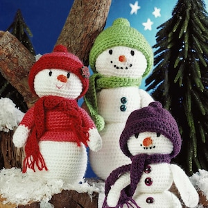 La famille des neiges, trois superbes poupées des neiges à crocheter, motif au crochet vintage, PDF, téléchargement numérique - C290