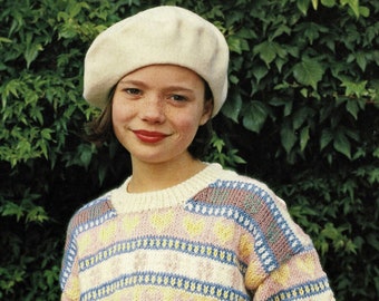 Mooie Fair Isle trui voor meisjes, vintage breipatroon, PDF, digitale download - C715