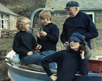 Traditional Fishermans Guernsey for the Whole Family, Vintage Knitting Pattern, PDF, Digital Download - A714