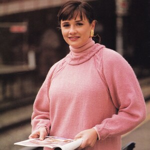 Ladies Lovely Plus Size Jumper with Cabled Detail, Vintage Knitting Pattern, PDF, Digital Download - D429