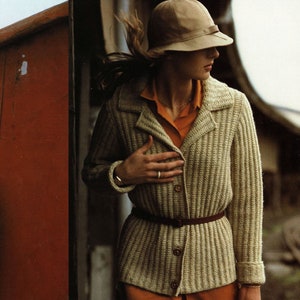 Ladies Tailored Jacket in Broken Rib Stitch, Vintage Knitting Pattern, PDF, Digital Download - C440