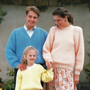 Classic Fishermans Rib Sweater for Men, Women, Boys and Girls, Vintage Knitting Pattern, PDF, Digital Download - C728