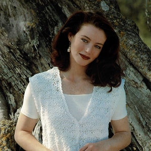 Ladies Classic Point Fronted Lace Waistcoat, Vintage Crochet Pattern, PDF, Digital Download - C308