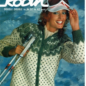 Ladies Lovely Nordic Jacket with Fair Isle Yoke,  Vintage Knitting Pattern, PDF, Digital Download - B704