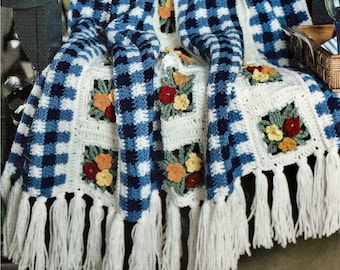 Fabulous Garden Fresh Crochet Afghan, Vintage Crochet Pattern, PDF, Digital Download - C651